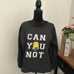 Universal charcoal Despicable Me Sweatshirt Women’s size XL